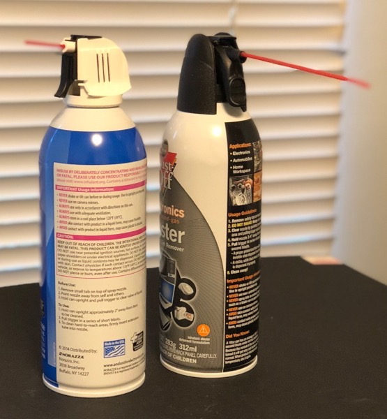 Cans of compressed air