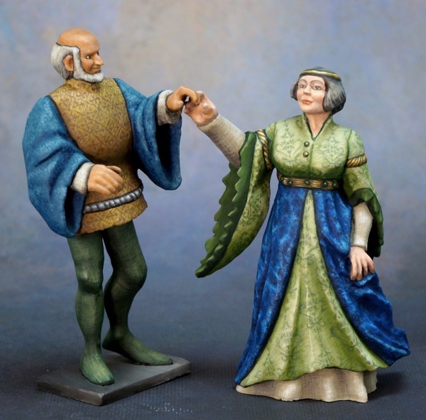 Textured cloth examples on male and female dancers