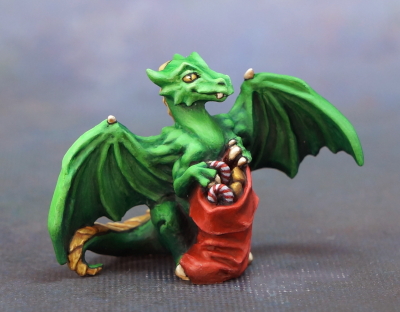 Dragon and stocking, front view