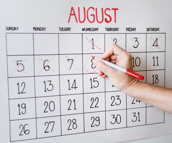 Marking days off a calendar