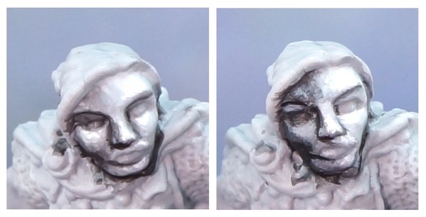 Ingrid sketched in different lighting