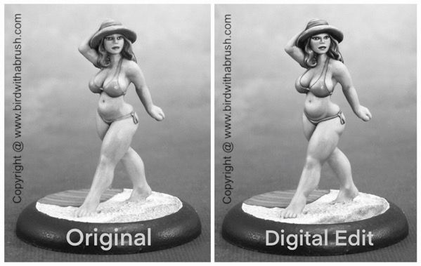 Libby original vs edit in grayscale