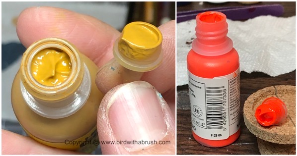 Paint thickening in bottle necks